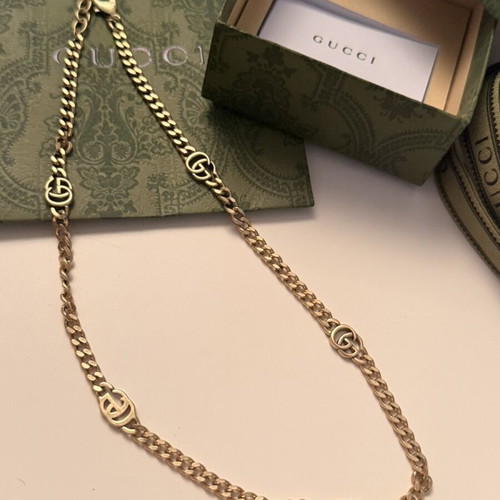 Gucci Interlocking G Gold-Tone Chain Necklace new with box