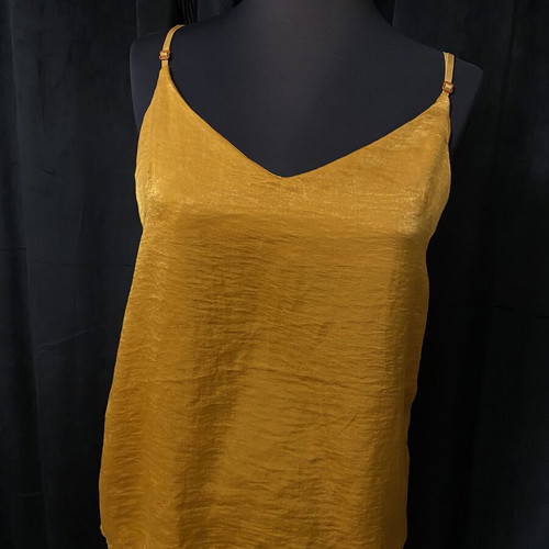 Satin sleeveless blouse new, size M, gold color