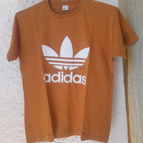 Adidas tshirt used, unisex XS/S, orange, Greek production