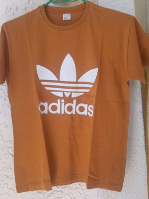 Adidas tshirt used, unisex XS/S, orange, Greek production