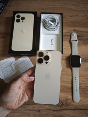 iPhone 13 Pro 128GB Gold with Apple Watch SE 44mm like new