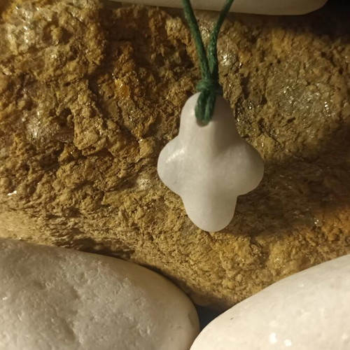 Collectible Cycladic art marble and stone cross, handmade