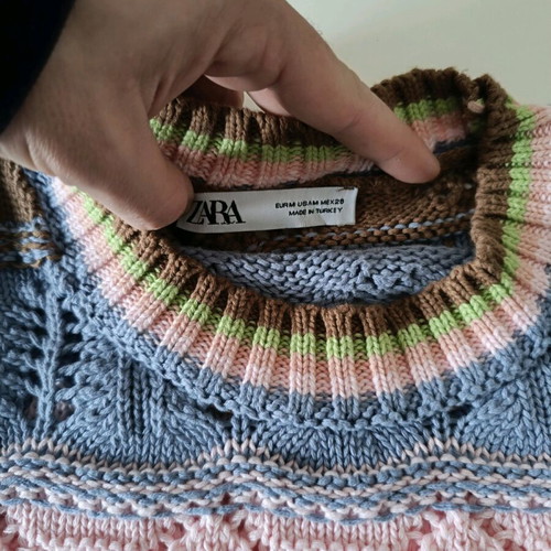 Zara knitted vest multicolor like new, cropped