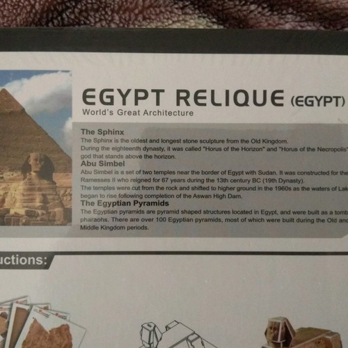 3D Puzzle Egypt Relique new, CubicFun, 38 pieces