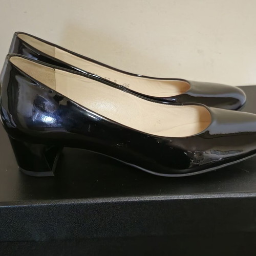 Högl women's shoes low stable heel like new, black leather, size 36