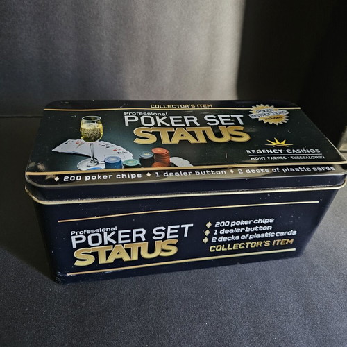 Poker Set Status used, collector's item with chips and cards