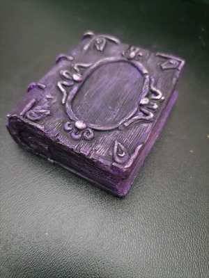 Handmade plaster book in purple shades new