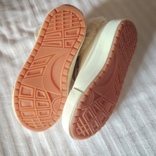 Girls' beige winter sneakers, size 27, sporty