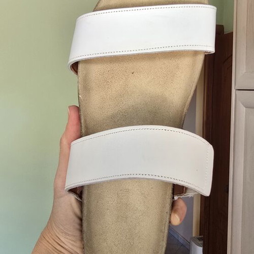 Sandalista leather sandals new, size 39-40, white beige
