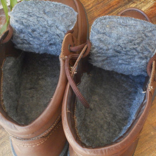 Boxer leather ankle boots size 41 with fur lining like new, brown
