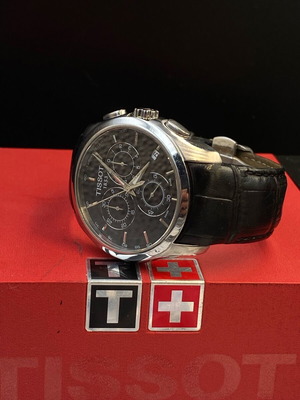 Tissot T-Classic Couturier Chronograph watch like new with black leather strap