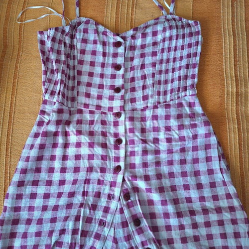 Zara one-piece skort romper like new, pink and purple, size S