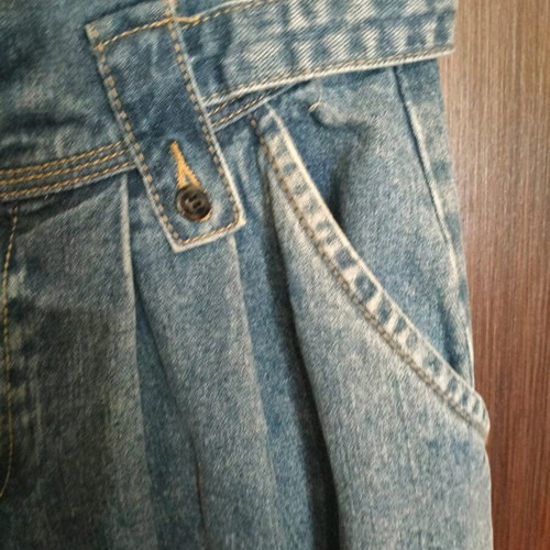 Jean pantskirt with pleats, adjustable waist, like new
