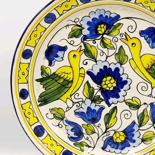 Vintage traditional Spanish hand-painted plate used