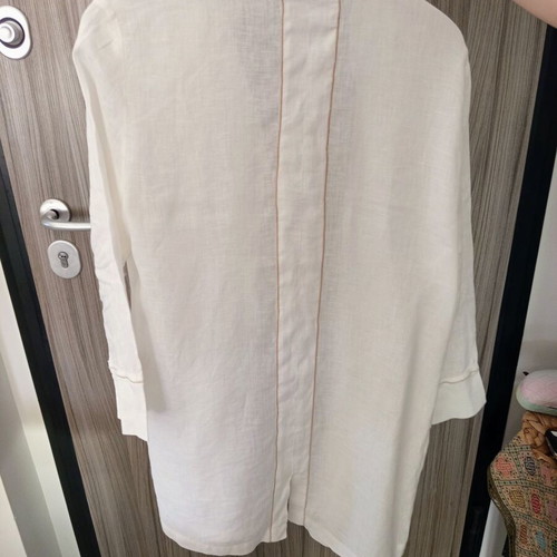 Raxevsky White Linen Shirt Tunic Size M Like New
