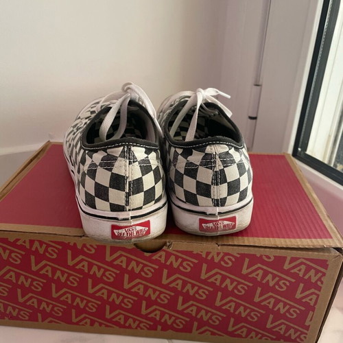 Vans Authentic Lite sneakers used, checkerboard pattern, size 40