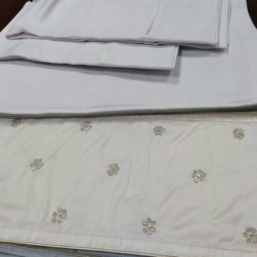 Cotton satin bed sheet set with embroidery and pillowcases 2.40x2.60