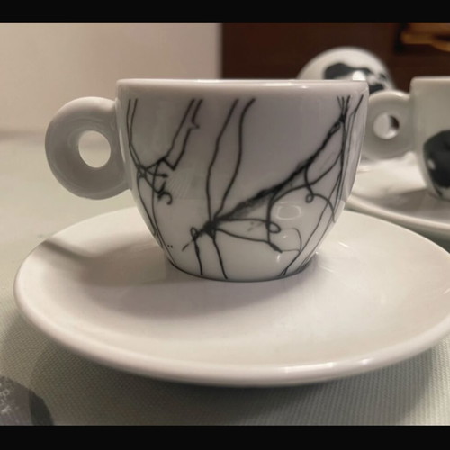 Illy espresso cups unused vintage set of 6 from 1997 by Mario Giacomelli