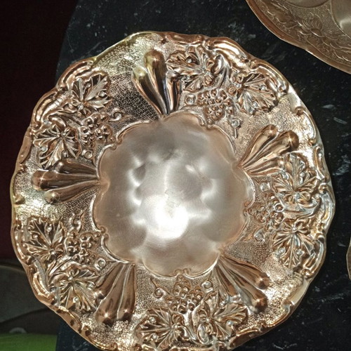 Vintage silver-plated bowls, old era, set of 3 pieces
