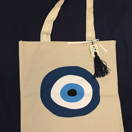 Fabric shoulder bag new 100% cotton with eye design