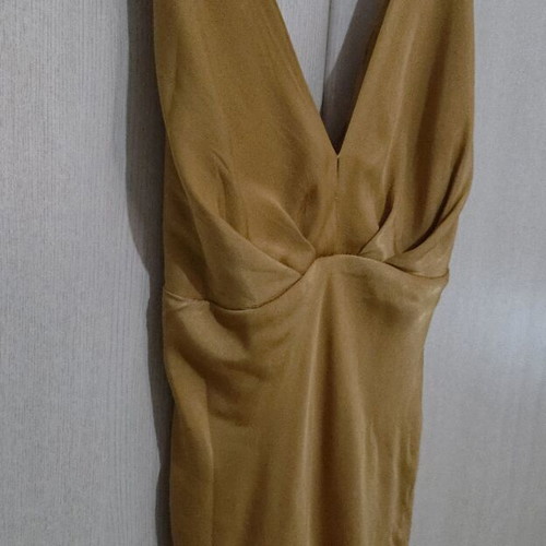 Relish satin dress like new, golden oil color, size S