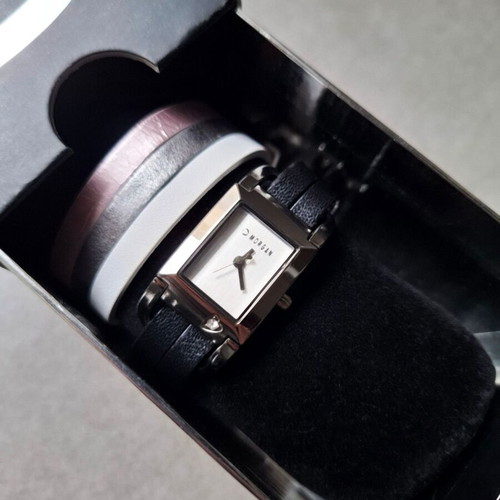 Morgan Women's Watch with 5 Leather Straps in Black/Pink/White/Silver