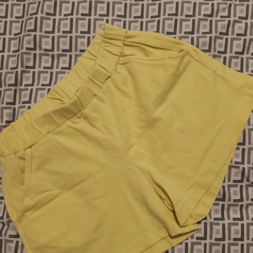 Nek Kids Wear summer set for girls with shorts, yellow