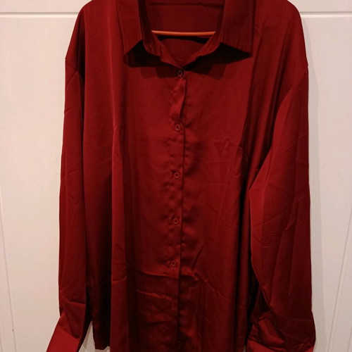 Women's shirt new, burgundy satin, size XL