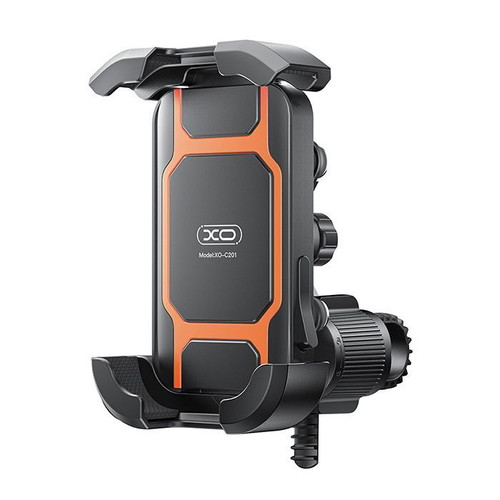 XO C201 phone holder for bikes and motorcycles up to 7 inches, black and orange