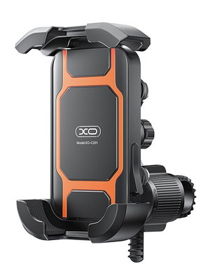 XO C201 phone holder for bikes and motorcycles up to 7 inches, black and orange