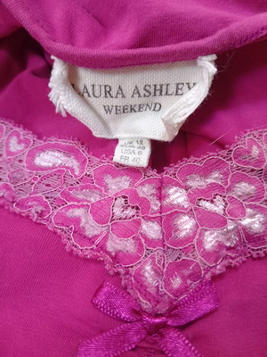 Laura Ashley sleeveless top with lace, fuchsia, UK 12