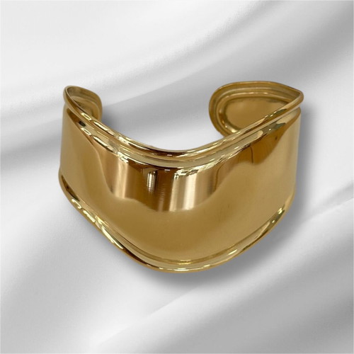 Steel bracelet gold wave shape new