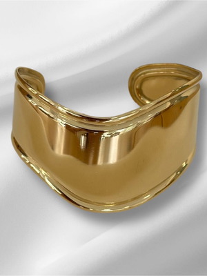 Steel bracelet gold wave shape new