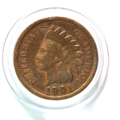 Coin 1 Cent 1901 USA Indian used