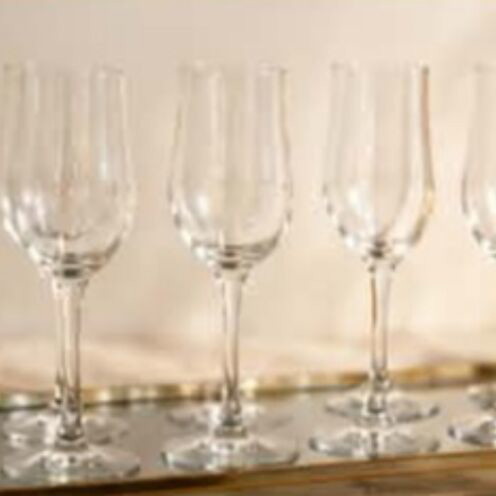 Crystal wine and champagne glasses set, 6 wine and 6 champagne glasses