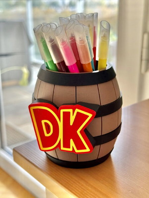 DK Barrel pencil holder new with retro gaming design