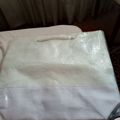 Beach bag new white shoulder with silver glitter