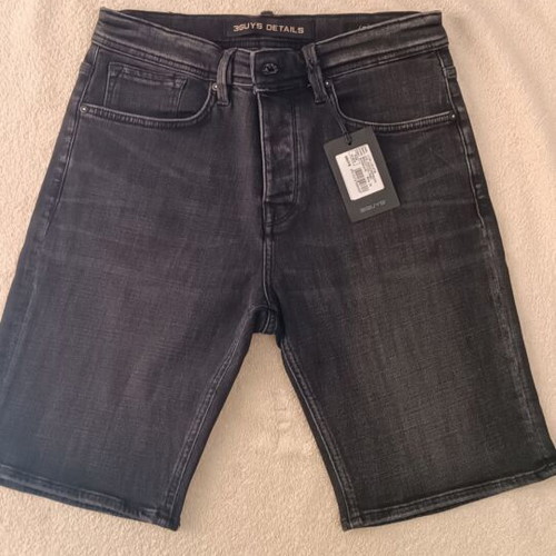 3Guys men's denim bermuda shorts black-grey size 32 new