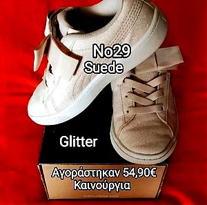 Νο 29 καινούργια Puma Παιδικά Sneaker Glitter Ροζ, suede ύφασμα  Αγοράστηκαν 54,90€