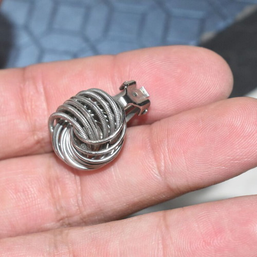 Vintage women's clip-on earrings silver color spiral design used