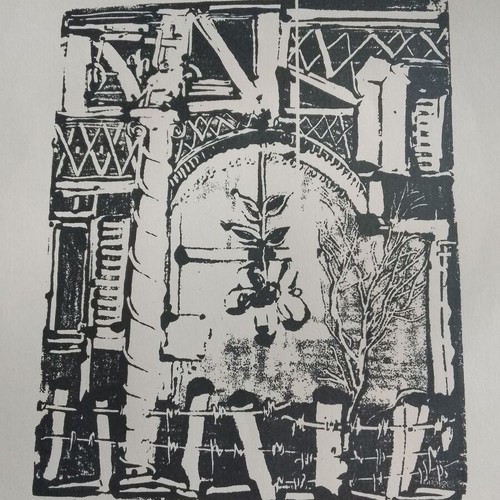 Original woodcut 'PROVLEPSI' by Giorgos Panoutsopoulos used, 1981