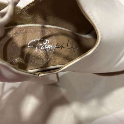 Pumped Up White Lace-Up High Heel Sandals like new