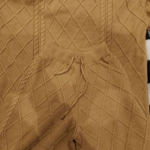 Damiano Milano 2 knitted blouse and pants sets like new, brown and pink