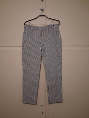 Striped fabric pants Banana Republic like new, size M 38 10, white and gray
