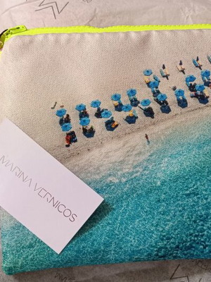 Marina Vernicos Blue Parade Mini Lucky Bag waterproof, new