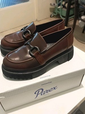 Parex leather loafers brown, brand new, size 36