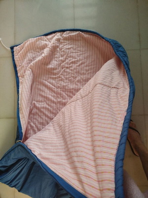 Sleeping bag εσωτερικό βαμβακερό αδιάβροχο, με μαξιλάρι και θήκη, σαν καινούργιο