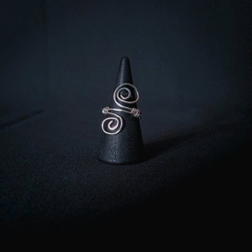 Spiral ring new, handmade forged with 925 silver