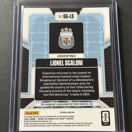 Lionel Scaloni Autograph Global Graphs Choice card Panini Prizm World Cup 2026