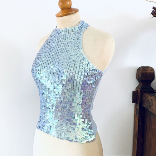 Vintage Veloudakis top turquoise size S like new